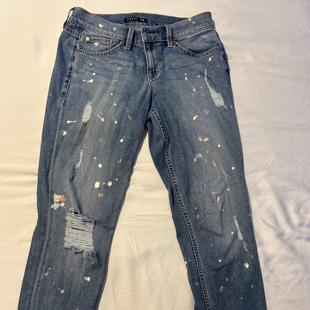 Level 99 splatter jeans